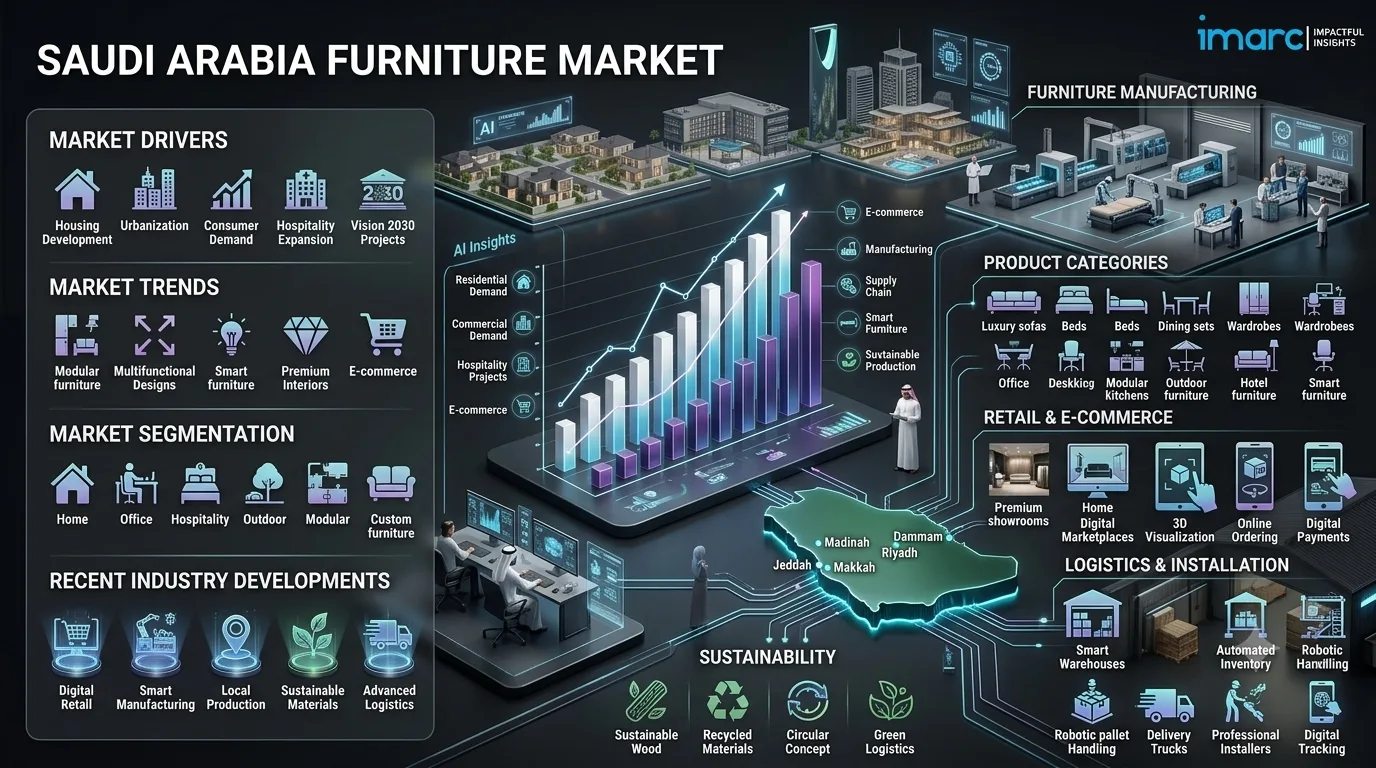 Saudi Arabia Furniture Market  Trends & Growth Forecast 2026-2034
