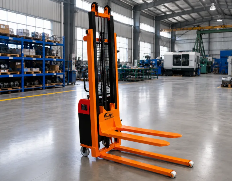 Semi Electric Stacker for Efficient Warehouse Material Handling