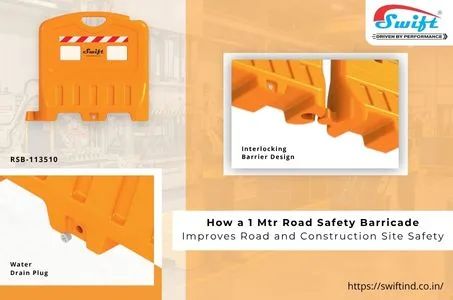 How a 1 Mtr Road Safety Barricade Improves Road and Construction Site Safety.