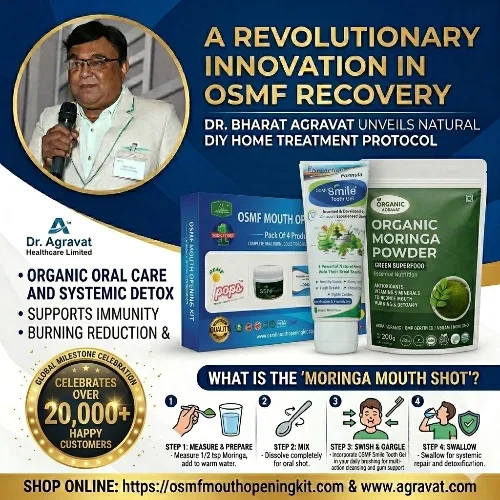 Dr. Bharat Agravat Unveils Revolutionary “Organic Moringa Mouth Shot” Technique to Combat Mouth Burning Sensation and Accelerate OSMF Recovery