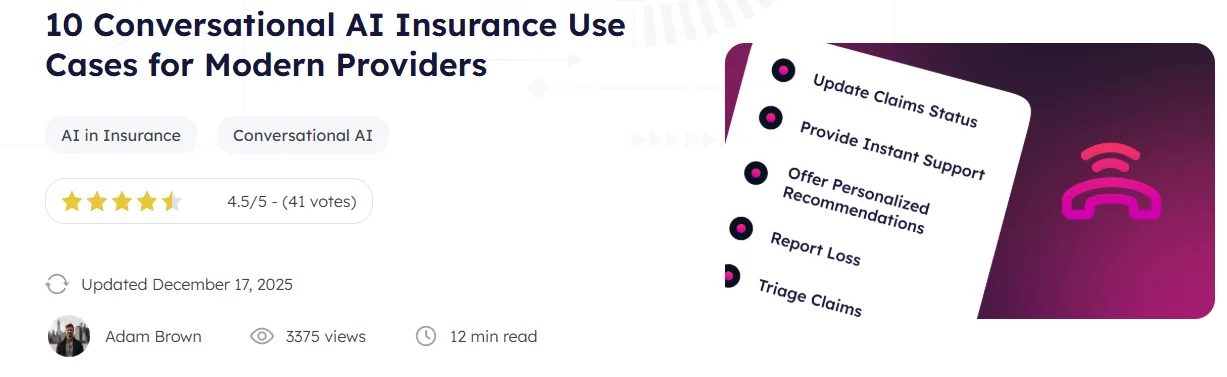 Enhancing Customer Experience in Insurance with Conversational AI