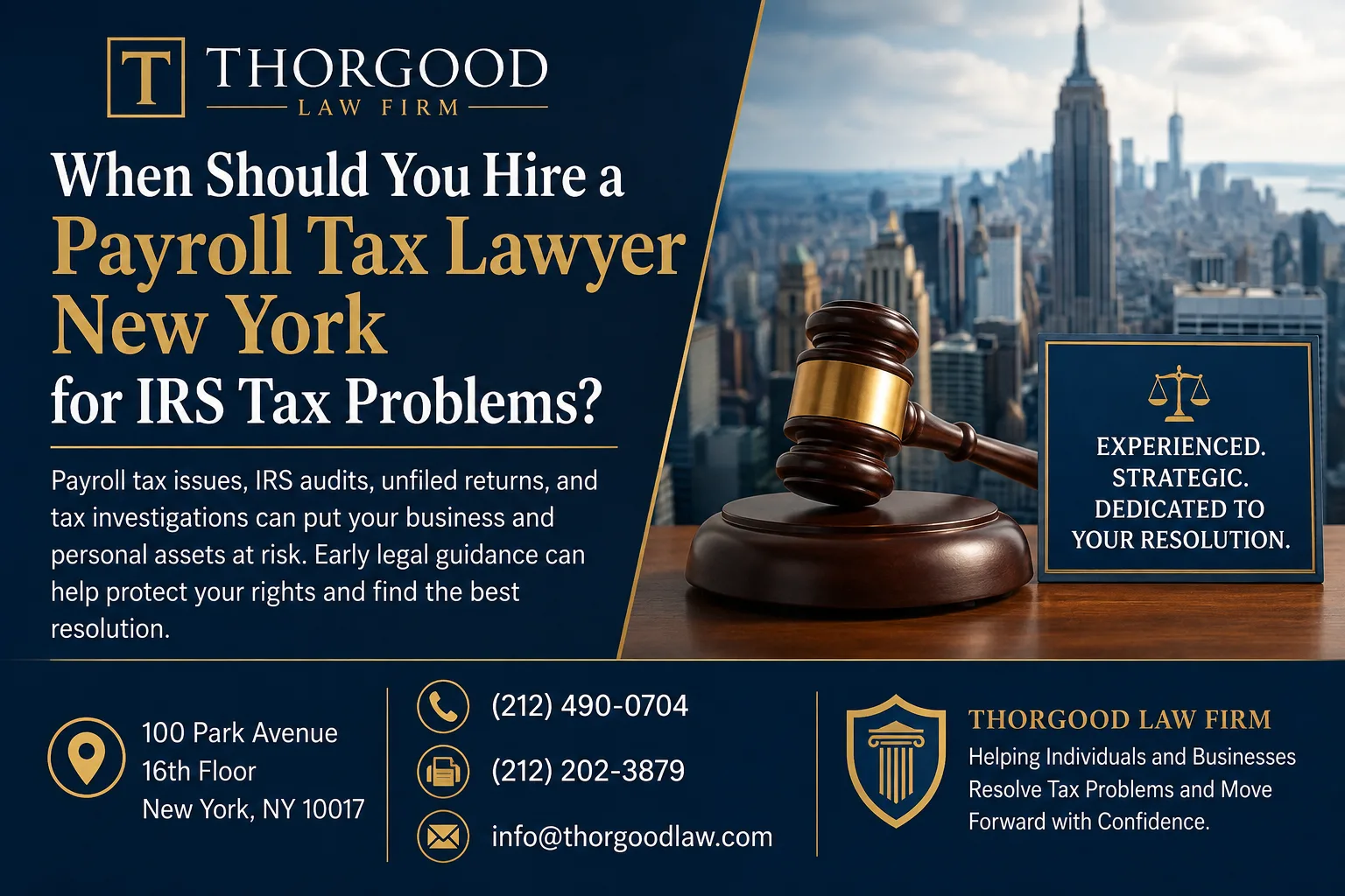 When Should You Hire a Payroll Tax Lawyer New York for IRS Tax Problems?