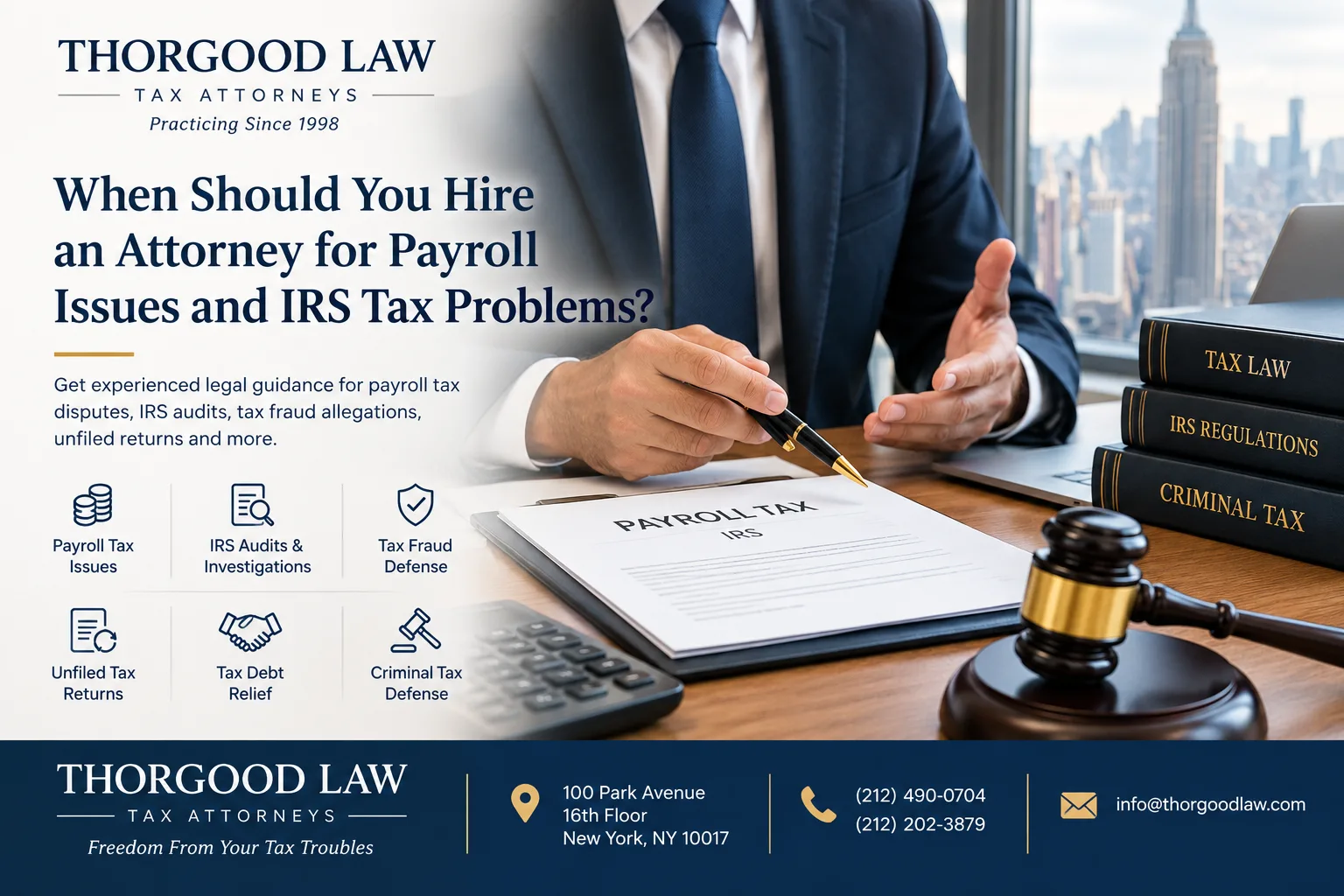 When Should You Hire an Attorney for Payroll Issues and IRS Tax Problems?