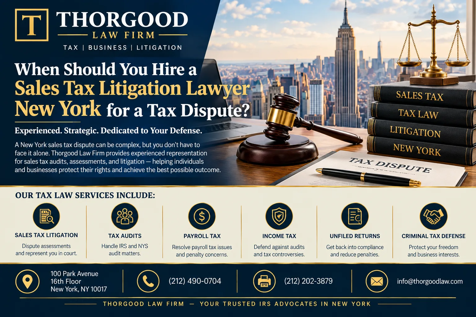 When Should You Hire a Sales Tax Litigation Lawyer New York for a Tax Dispute?