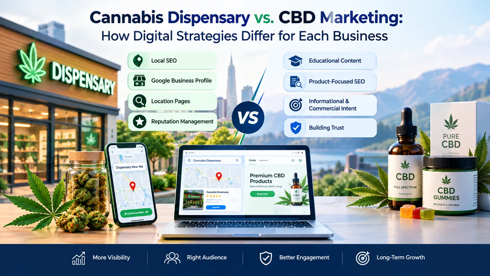 Cannabis Dispensary vs. CBD Marketing: How Digital Strategies Differ for Each Business