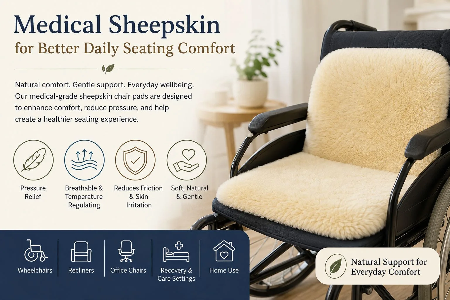 Medical Sheepskin for Better Daily Seating Comfort