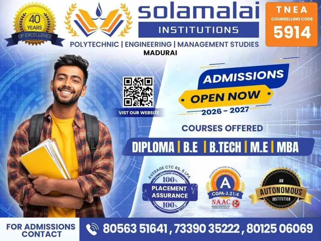 Admissions Open 2026 - Solamalai College of Engineering, Madurai