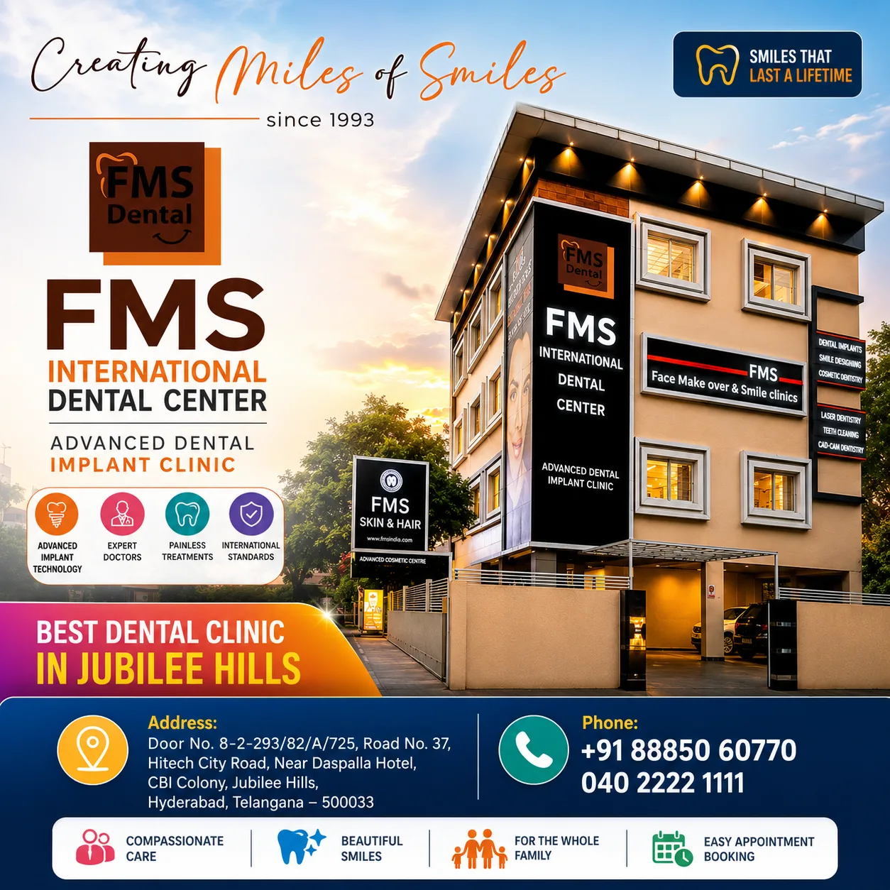 FMS Dental – Leading Dental Clinic in Jubilee Hills for Cosmetic Dentistry, Orthodontics, and Full Mouth Rehabilitation