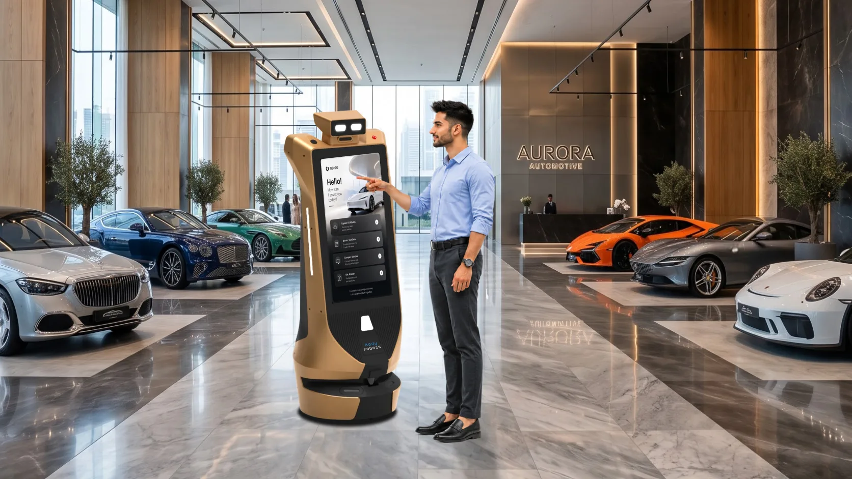 Robot Assistant for Luxury Car Showroom: How ODIGO Robot Turns Footfall Into Leads