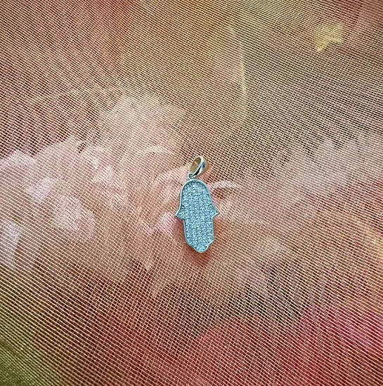 Sterling Silver Hamsa Hand CZ Pendant – A Dainty Symbol of Protection and Good Luck