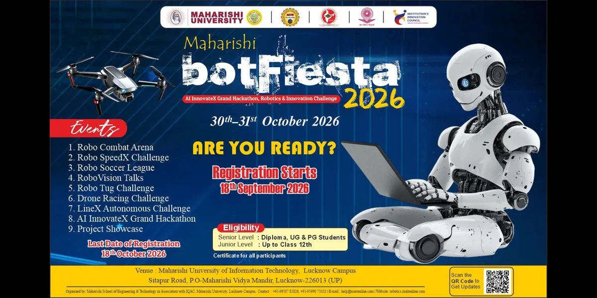 Maharishi BotFiesta 2026: Robotics, AI Hackathon & Innovation Challenges