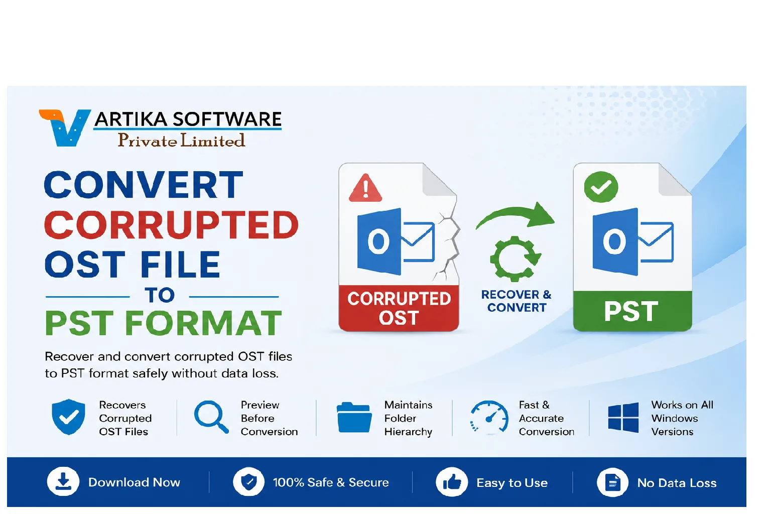 Convert Corrupted OST File to PST by VSPL OST to PST Converter