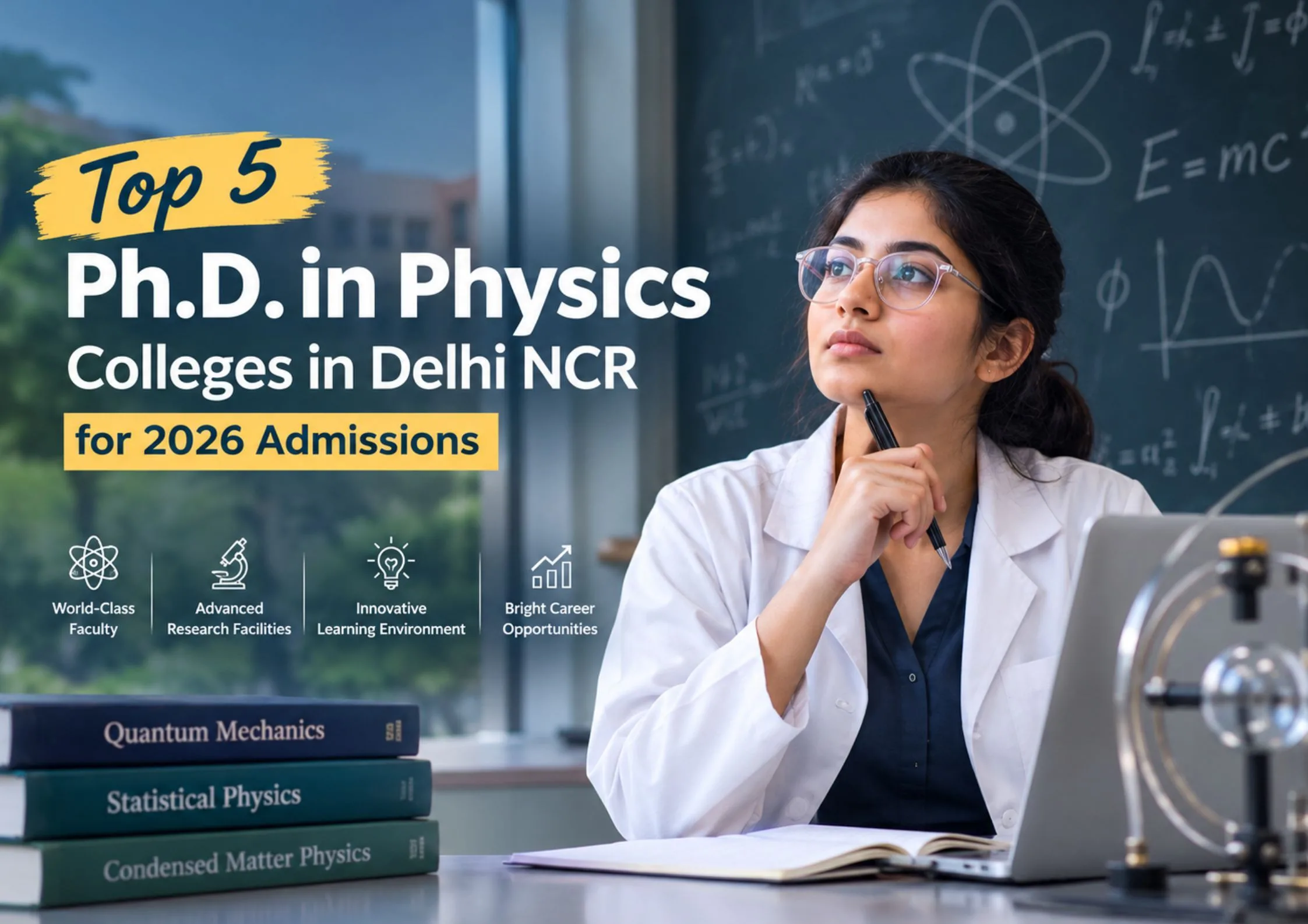 Top 5 Ph.D. in Physics Colleges in Delhi NCR for 2026 Admissions