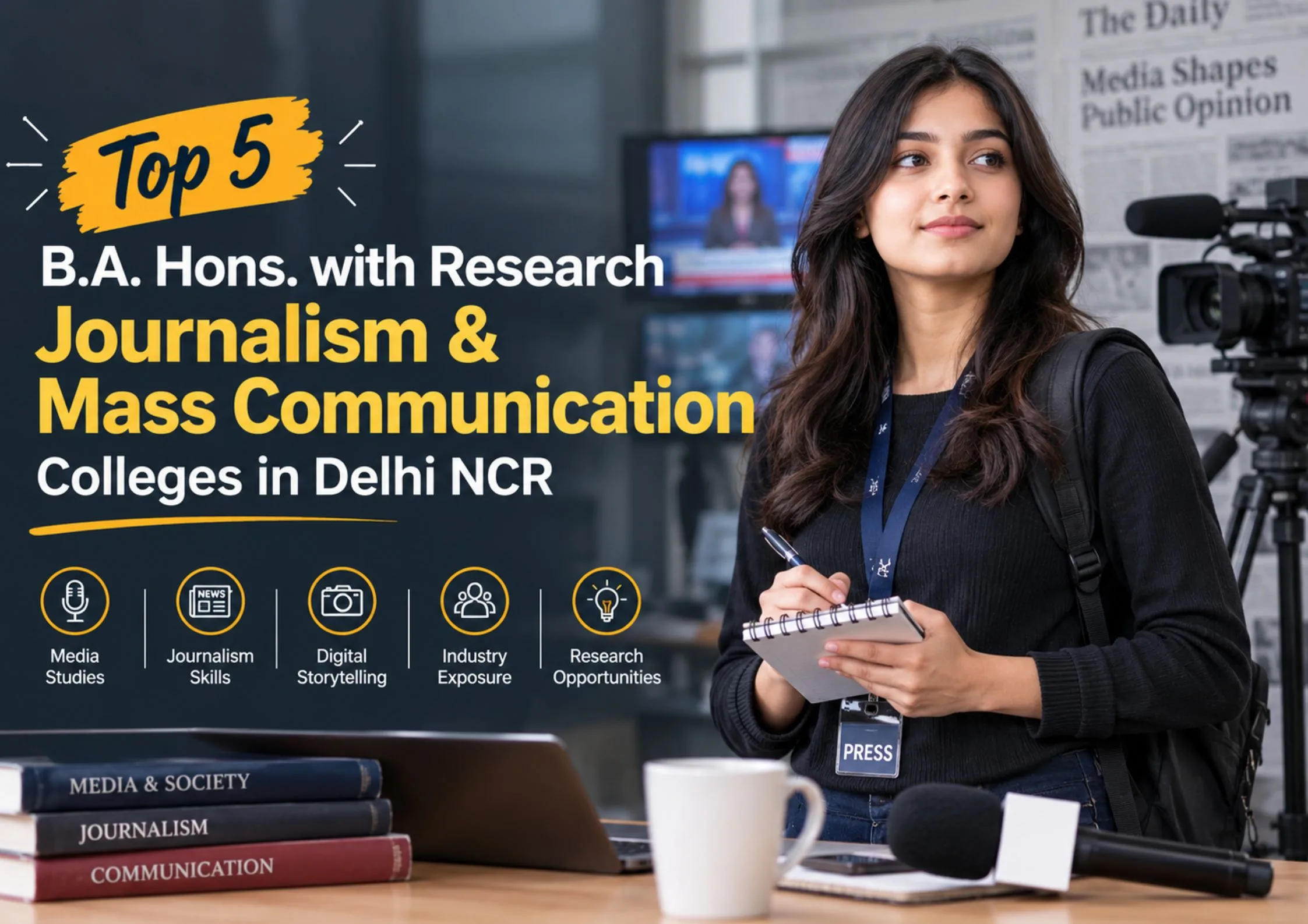 Top 5 B.A. Hons. with Research Journalism & Mass Communication Colleges in Delhi NCR