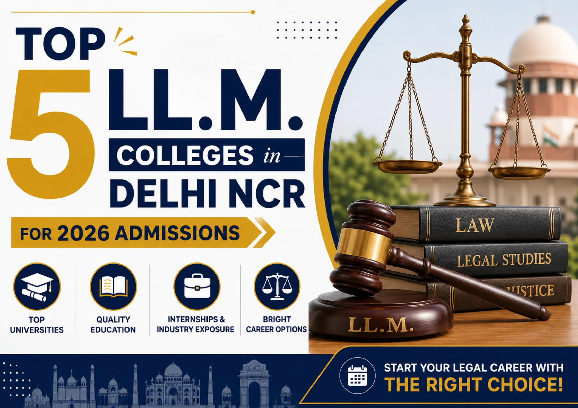 Top 5 LL.M. Colleges in Delhi NCR for 2026 Admissions