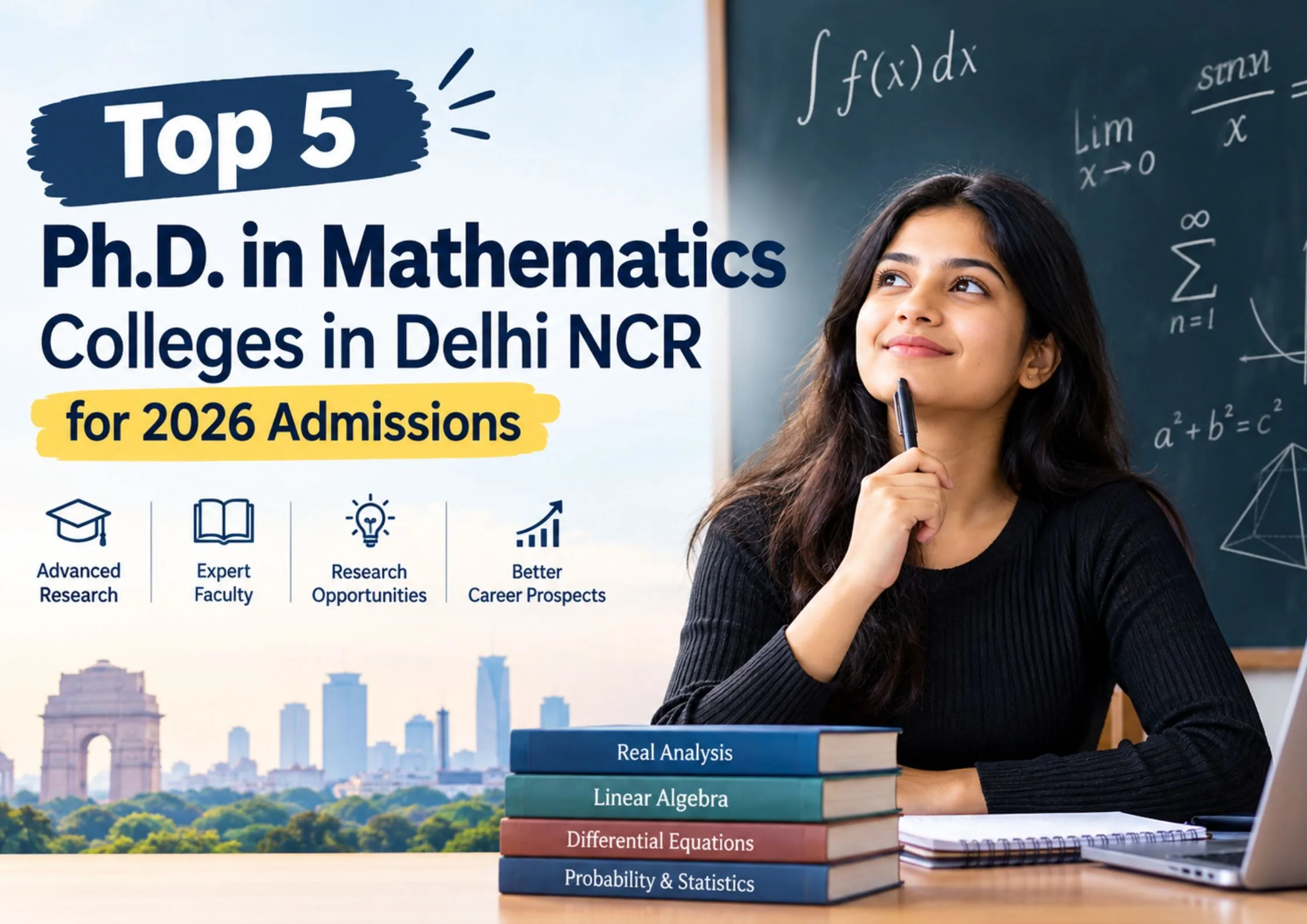 Top 5 Ph.D. in Mathematics Colleges in Delhi NCR for 2026 Admissions