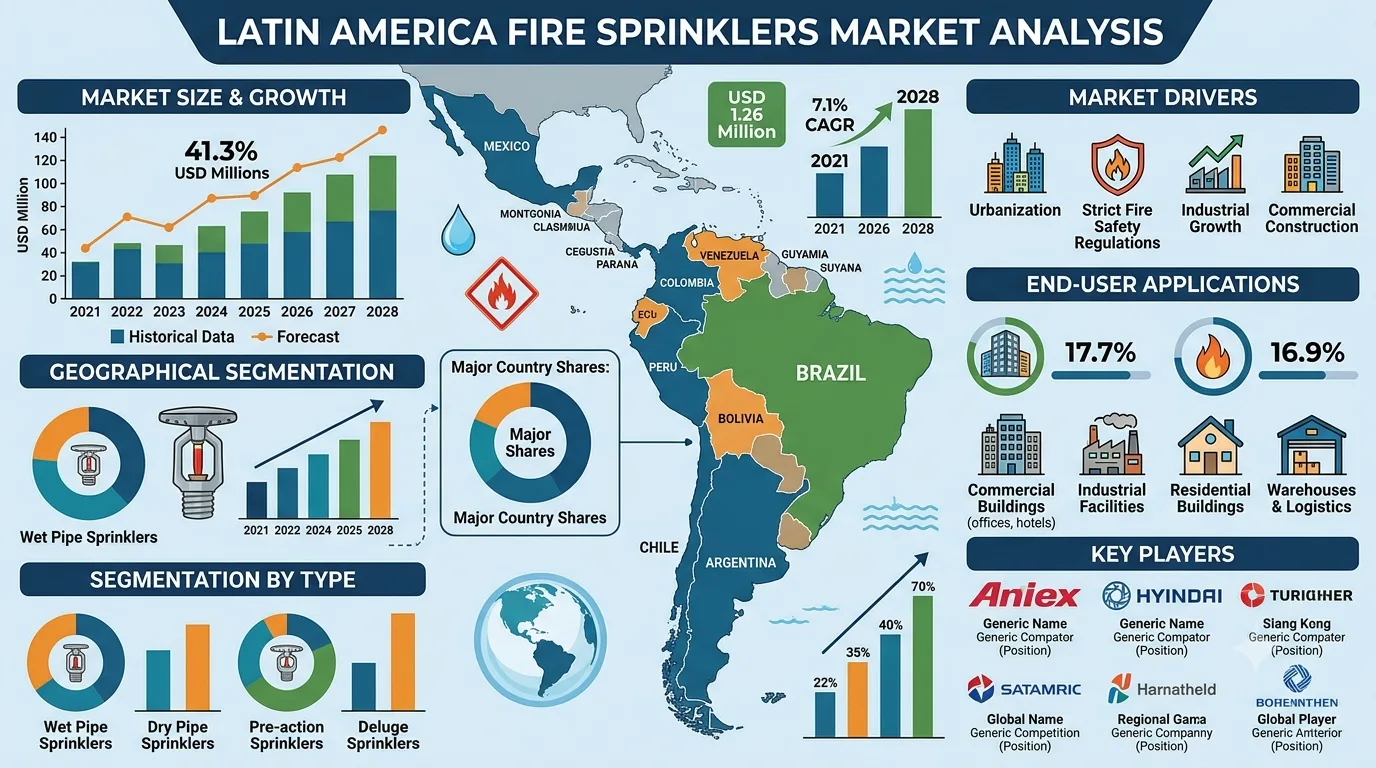 Latin America Fire Sprinklers Market Projected to Reach USD 901.5 Million by 2034