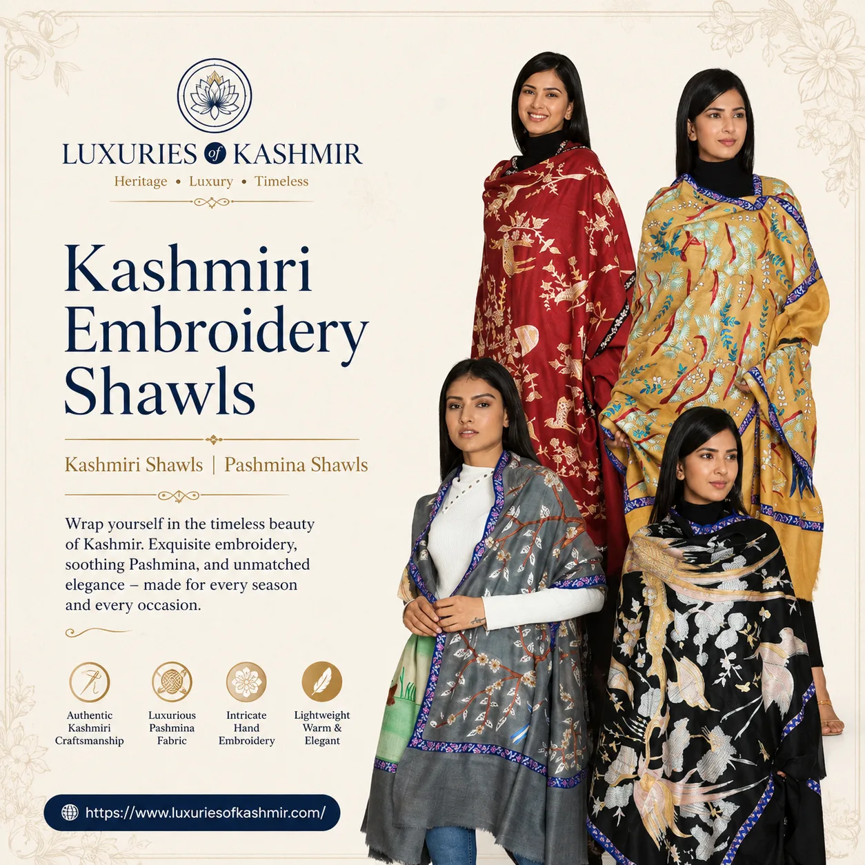 Timeless Threads: Discovering the Shawls Collection at Luxuries of Kashmir