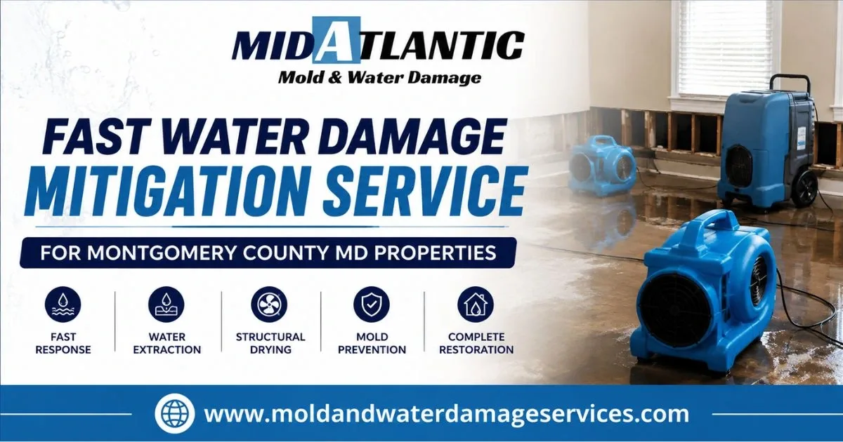 Fast Water Damage Mitigation Service for Montgomery County MD Properties