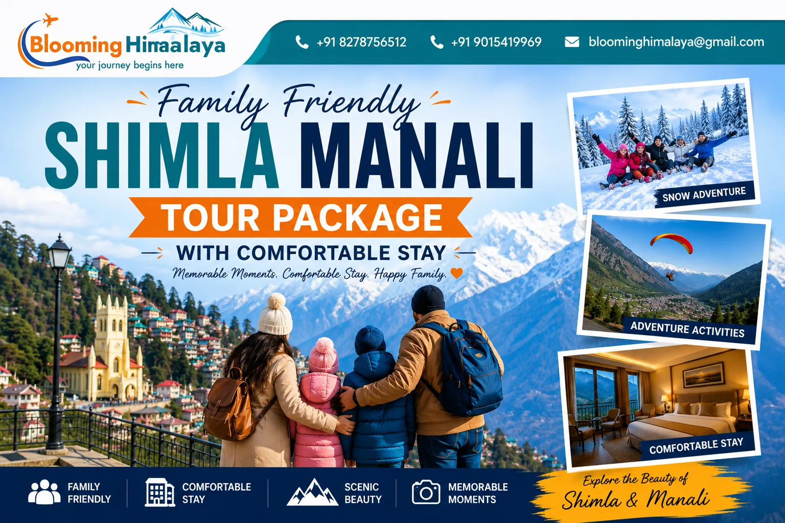 Family Friendly Shimla Manali Tour Package with Comfortable Stay