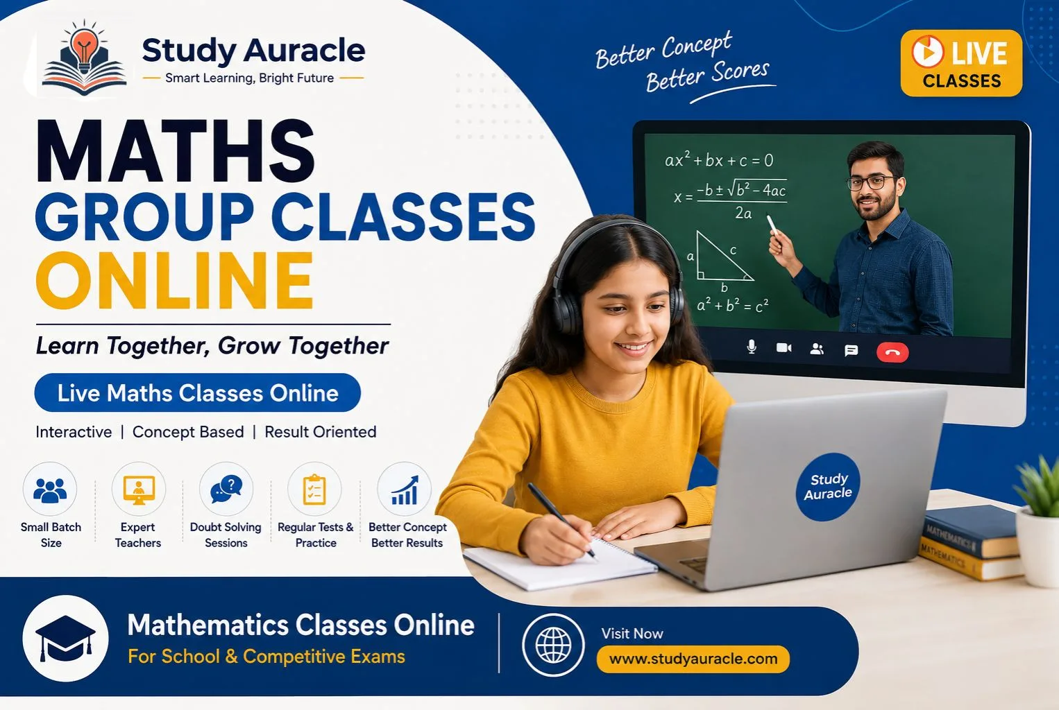 Maths Group Classes Online for Better Learning and Higher Scores