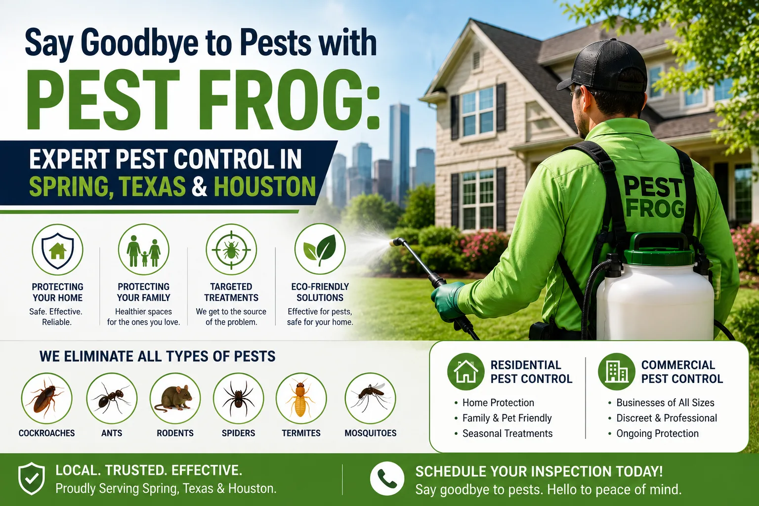 Say Goodbye to Pests with Pest Frog: Expert Pest Control in Spring, Texas & Houston