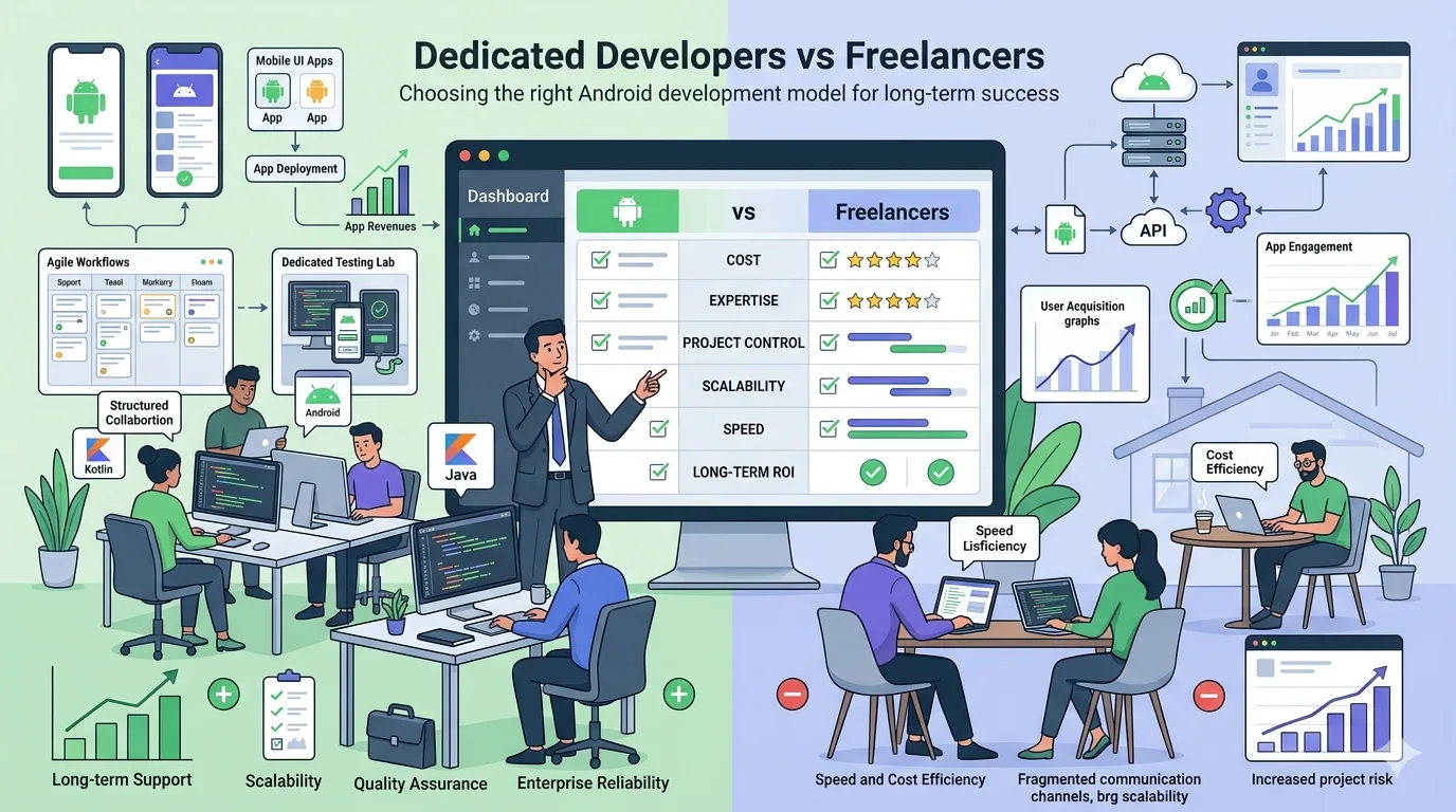Is it Better to Hire Dedicated Android Developers or Freelancers?