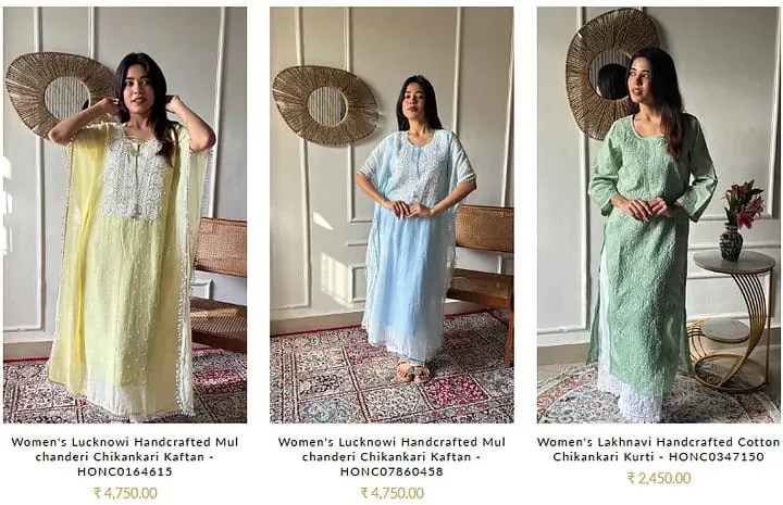 Chikankari Dresses & Suit Material Online | Nazrana Chikan