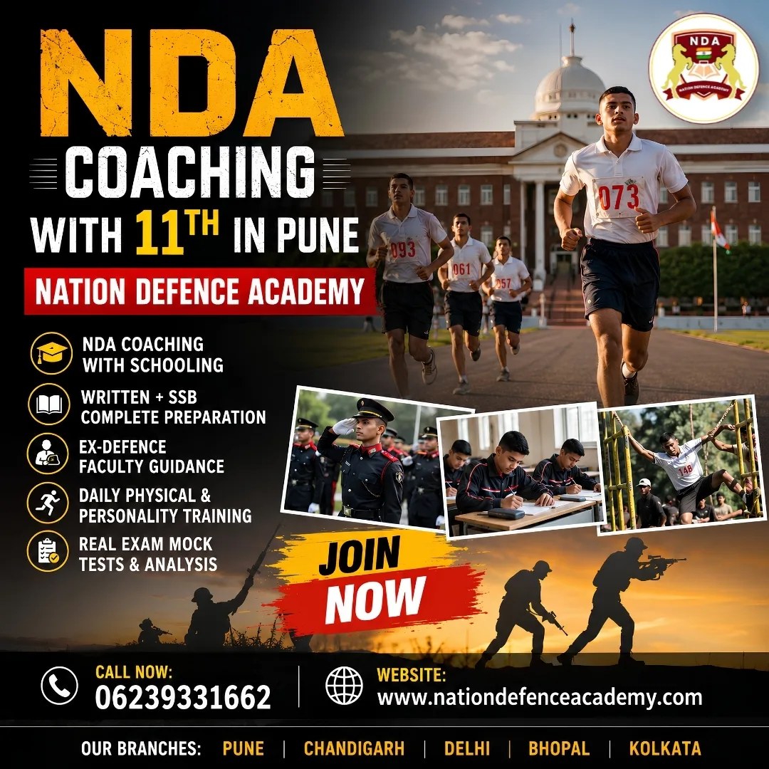 Best Institute for NDA Coaching with 11th in Pune for Future Cadets