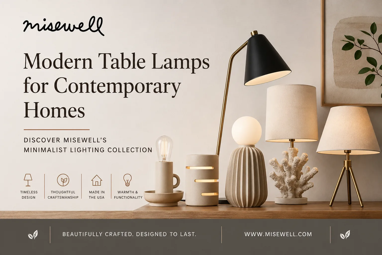 Modern Table Lamps for Contemporary Homes: Discover Misewell’s Minimalist Lighting Collection