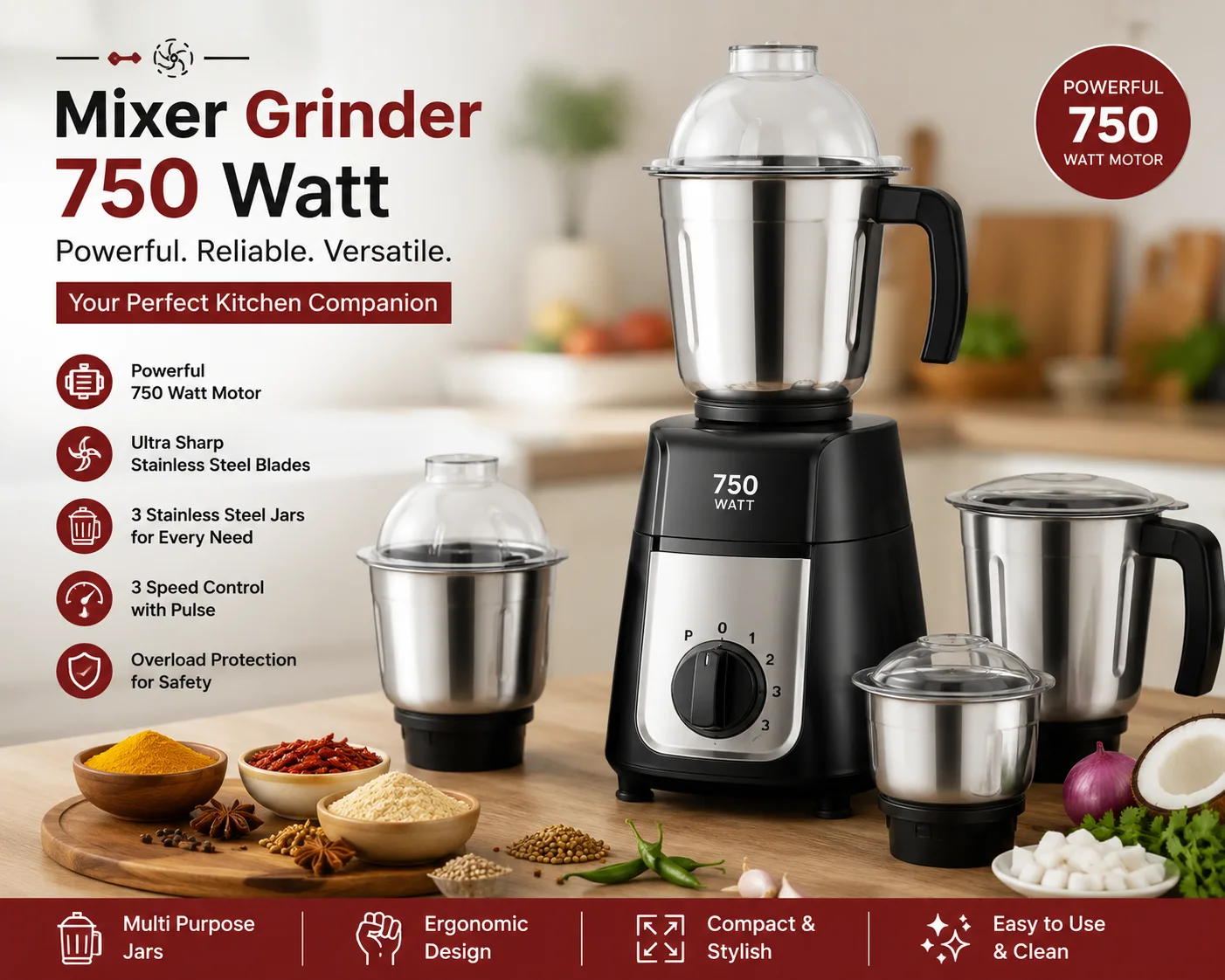 Mixer Grinder 750 Watt