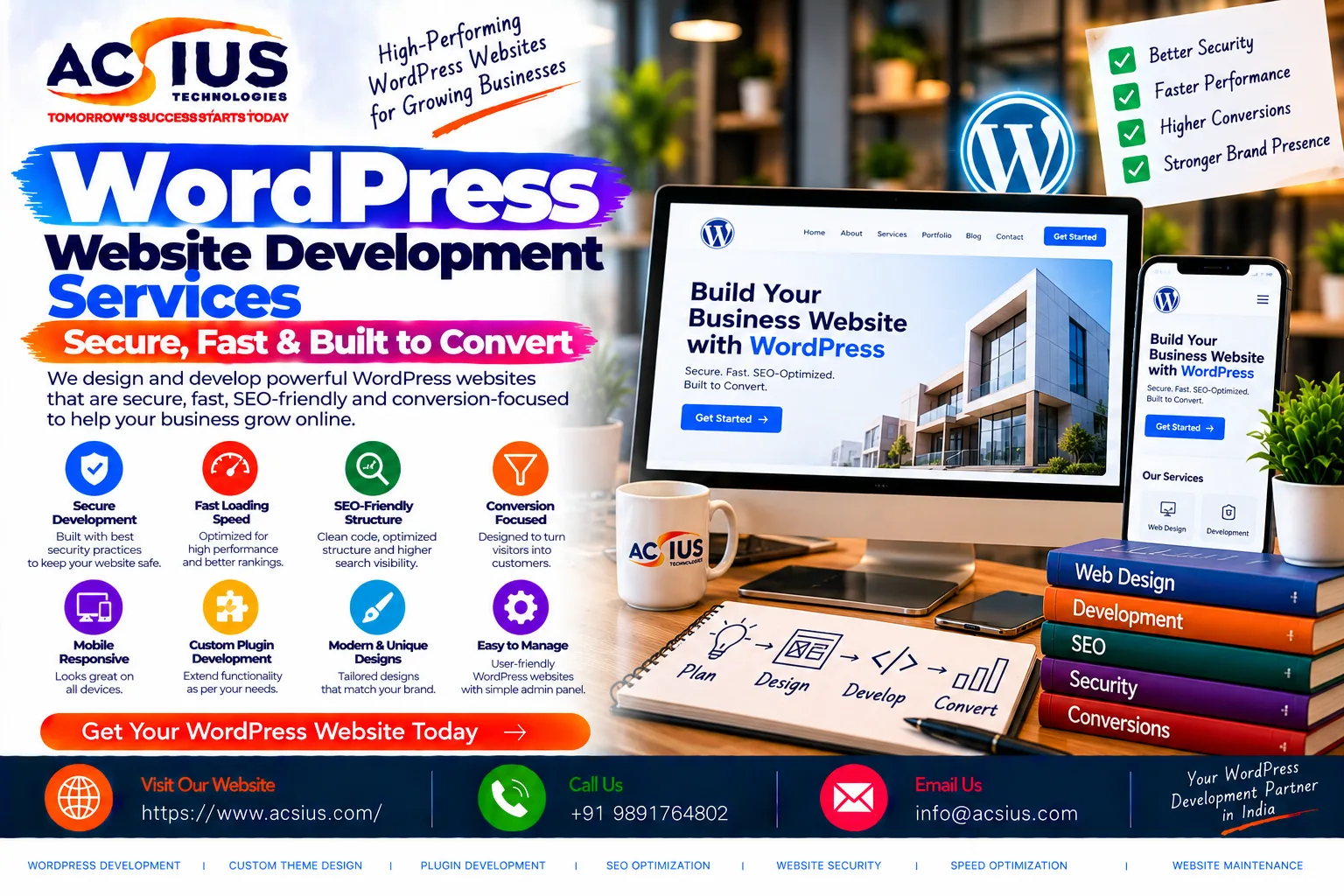 WordPress Website Development Services – Secure, Fast & Built to Convert