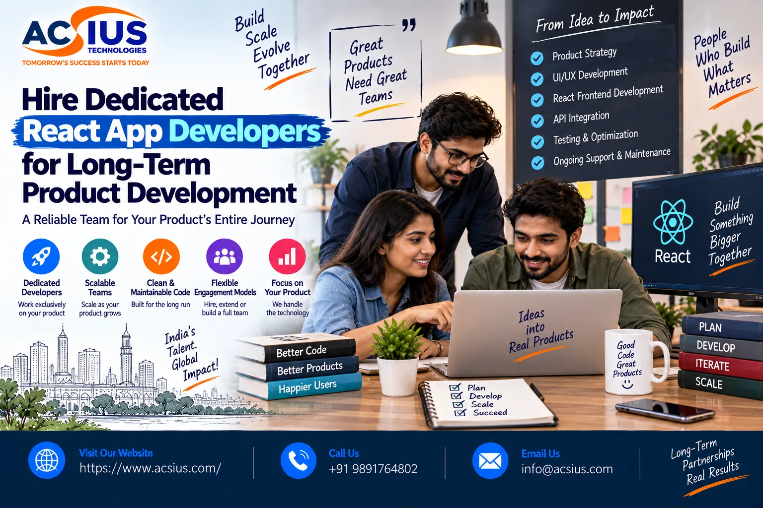 Hire Dedicated React App Developers for Long-Term Product Development