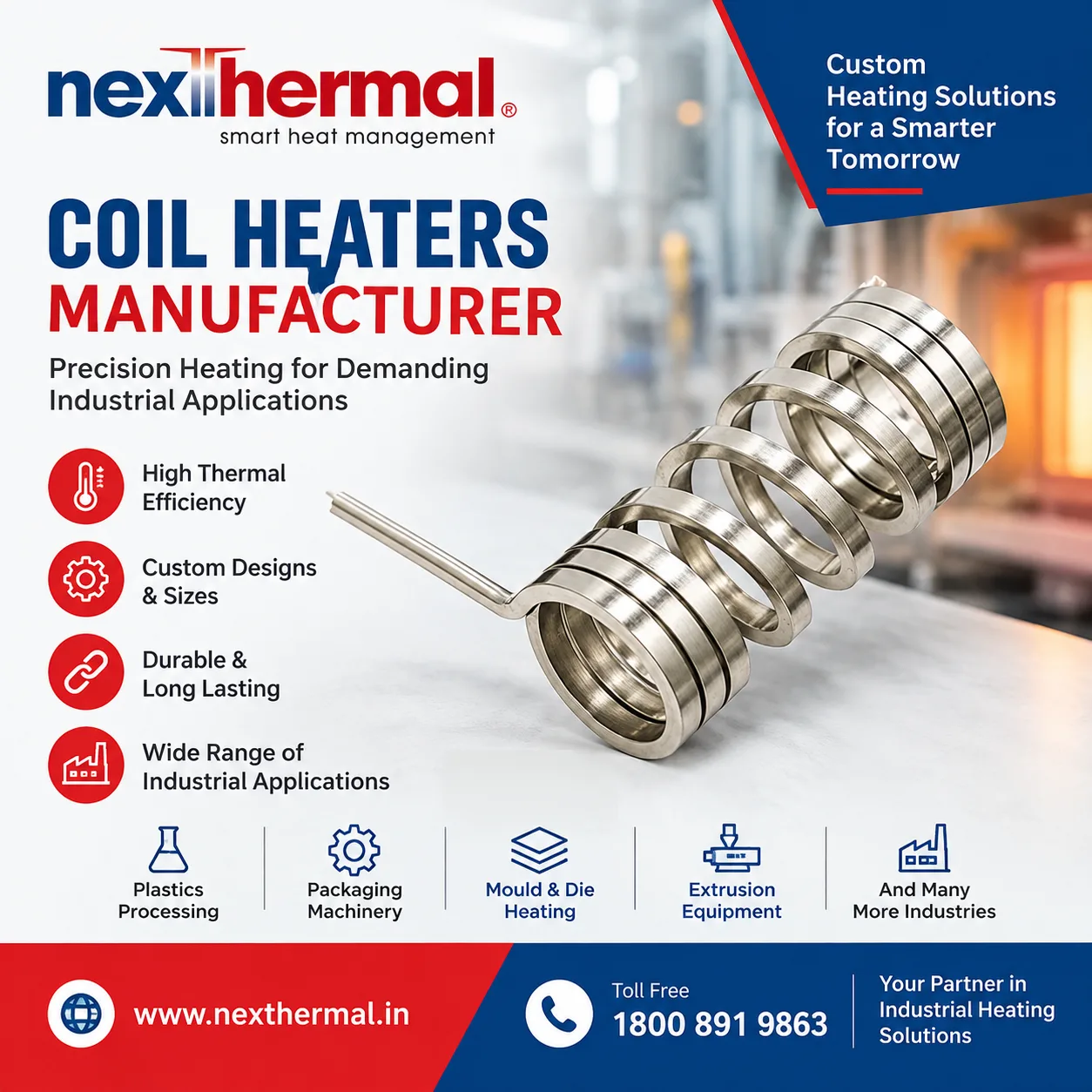 How the Right Coil Heater Manufacturer Supports Reliable Industrial Heating Performance Nexthermal