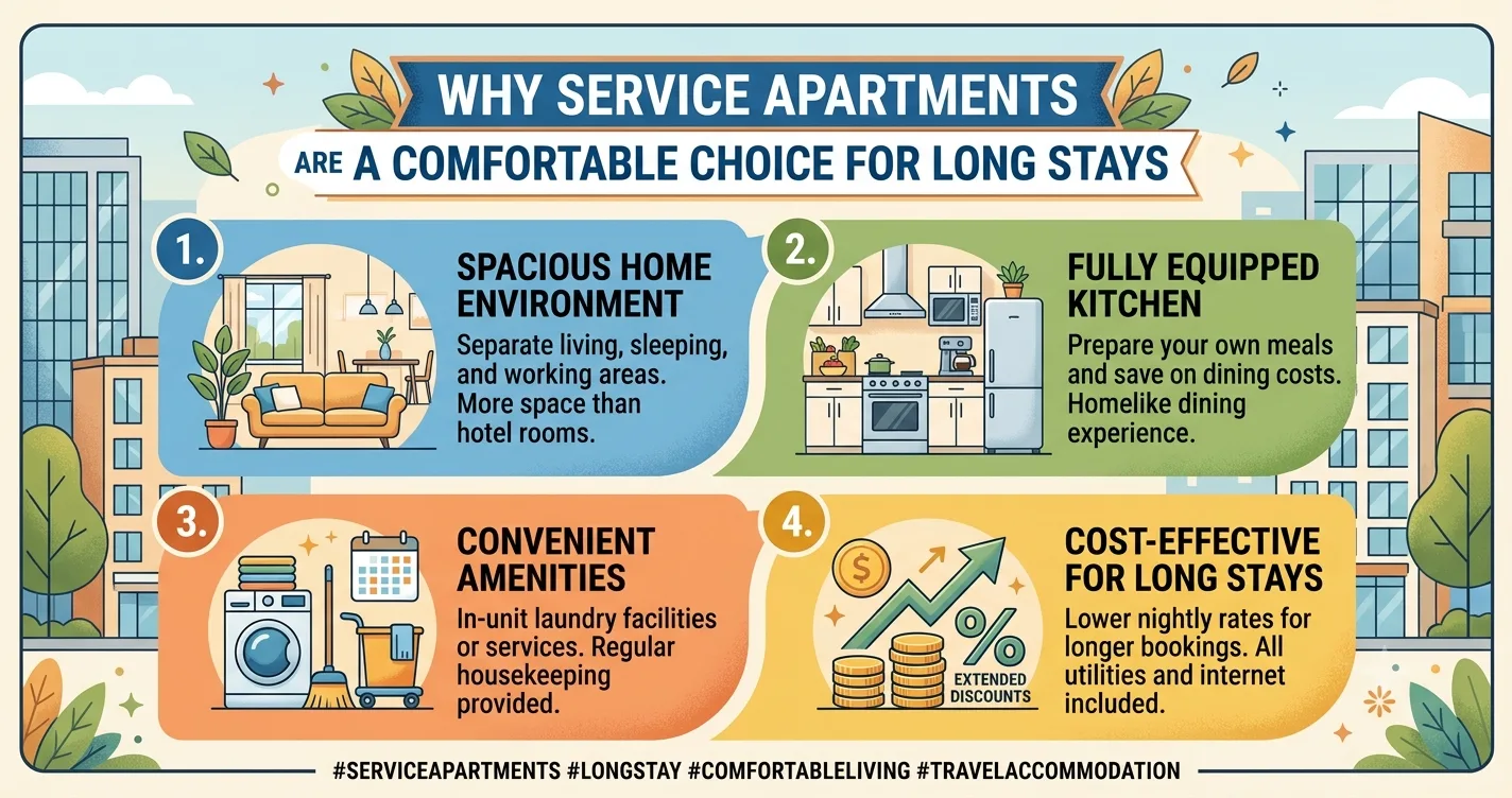 Why Service Apartments Are a Comfortable Choice for Long Stays