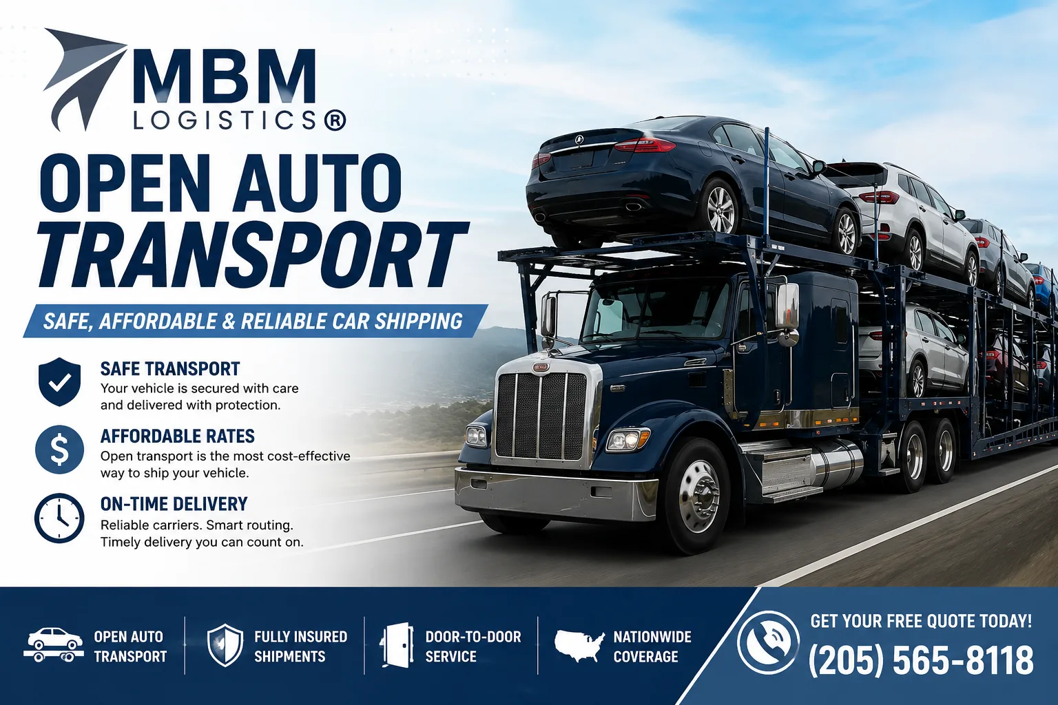Open Auto Transport | Safe, Affordable Car Shipping Service