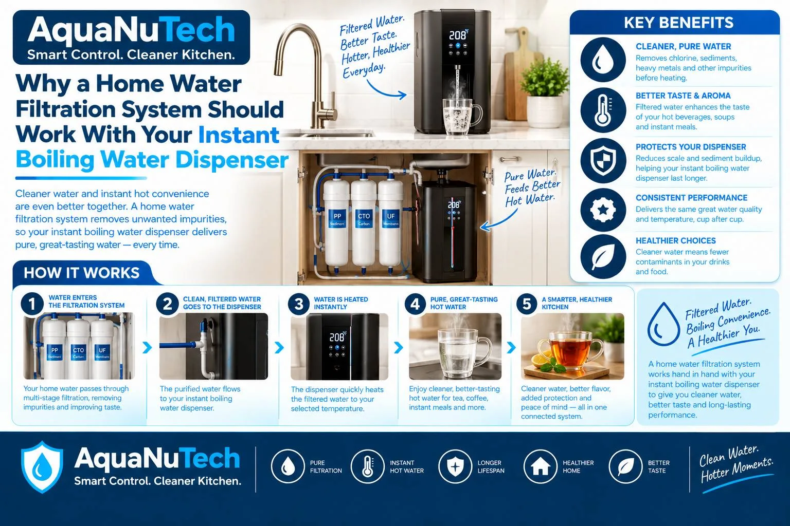 Why a Home Water Filtration System Should Work With Your Instant Boiling Water Dispenser