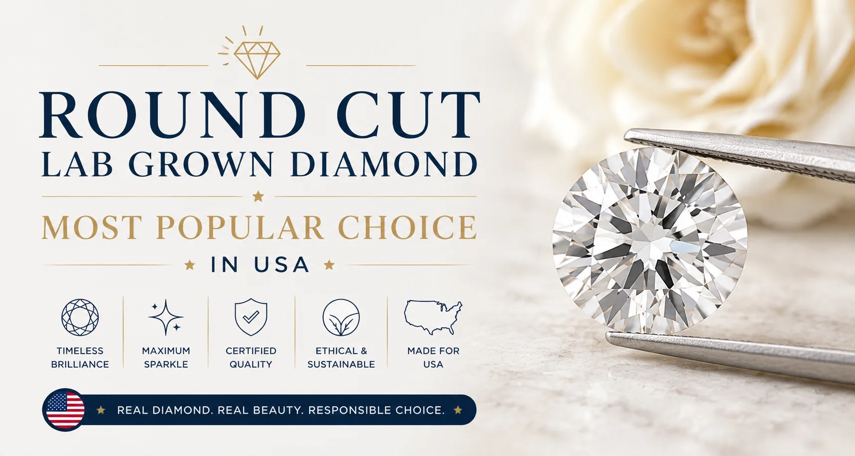 Round Cut Lab Grown Diamond — Most Popular Choice in USA