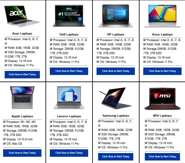 Affordable Laptop on Rent Services in Kalyan