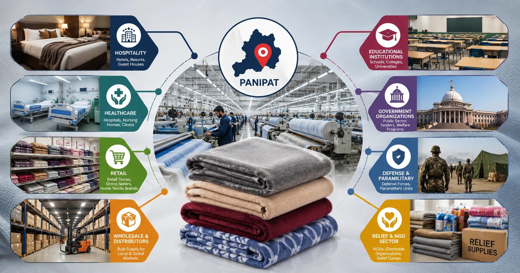 Which Commercial Sectors Depend on a Blanket Manufacturer in Panipat?