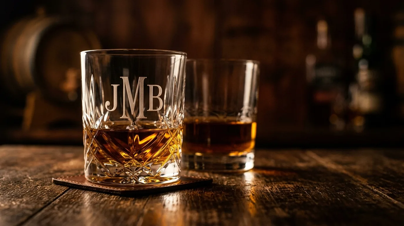AEWilliams Personalized Whiskey Glass – Engraved Custom Gift for Men & Groomsmen