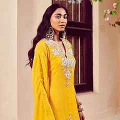 Shop Yellow Kaftan for Haldi For Women Online | Reeti Arneja