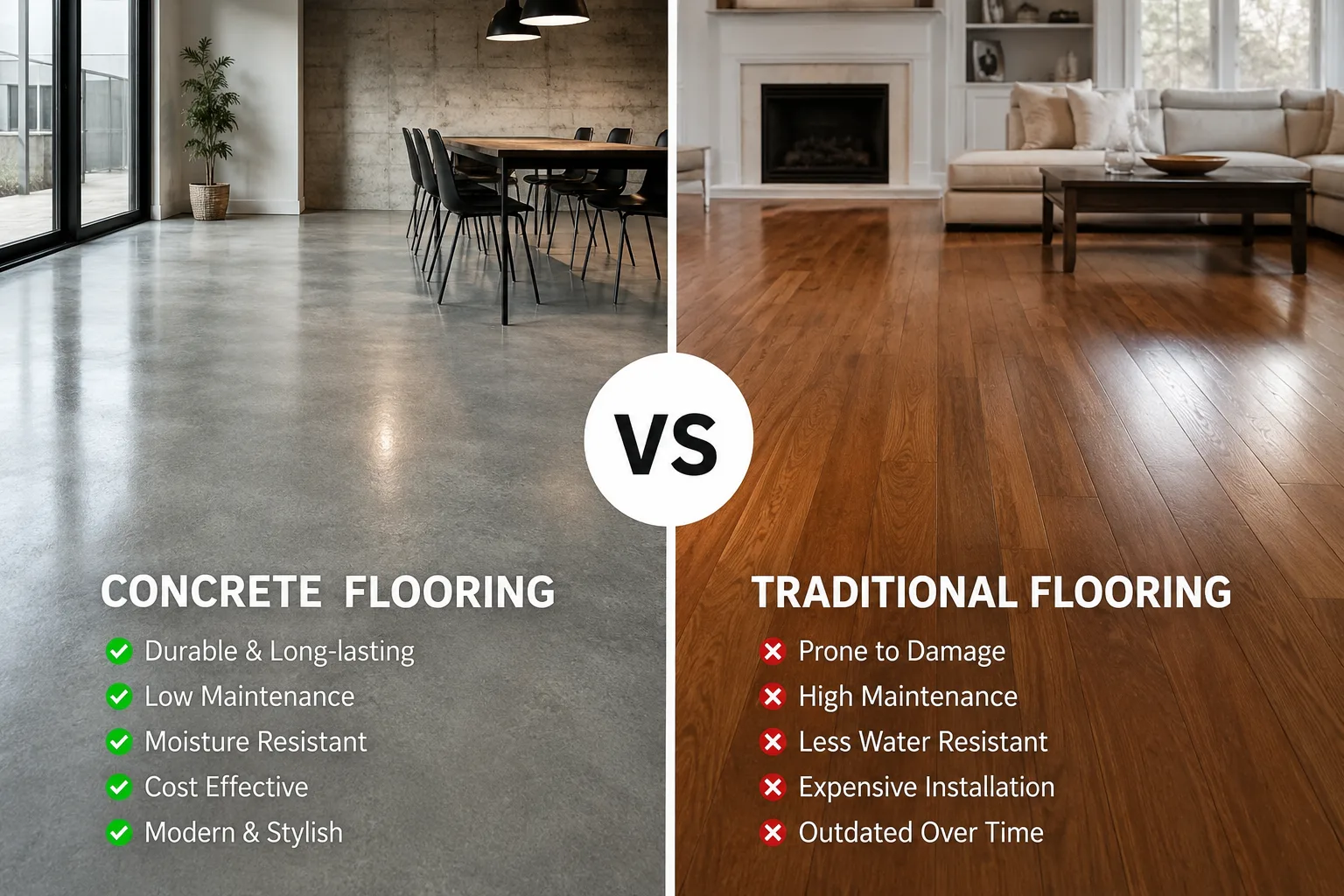Concrete Flooring vs Traditional Flooring: Which is Better?