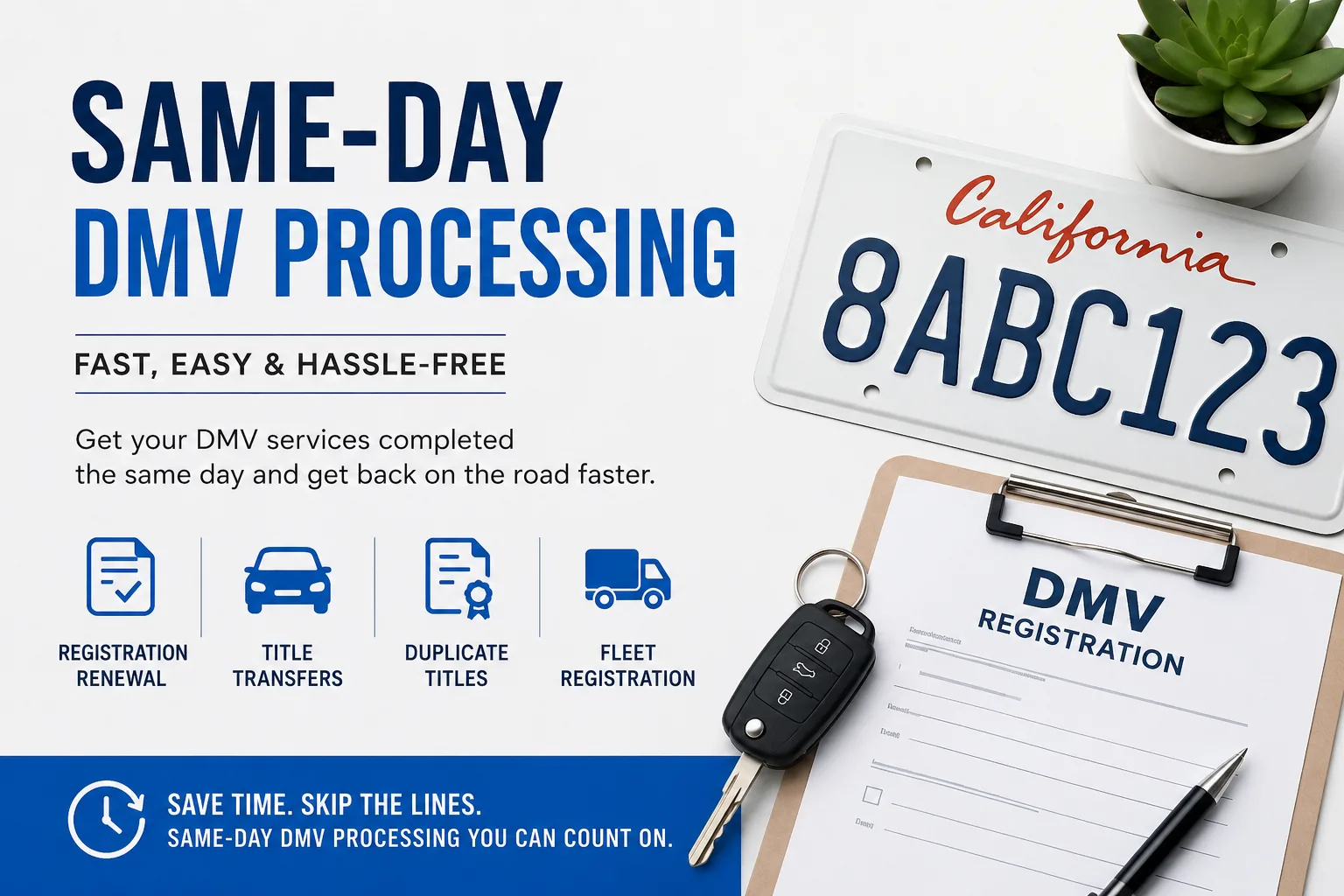 Same-Day DMV Processing in California: What Services Can Be Completed Fast?