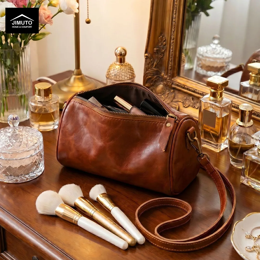 JIMUTO GCB Leather Storage & Cosmetic Bag — Where Everyday Function Meets Quiet Luxury