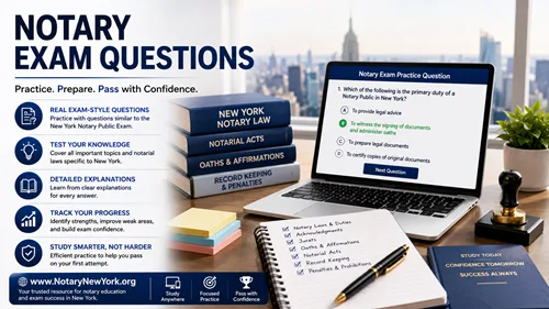 Prepare With Notary Exam Questions and Learn Key New York Notary Requirements for Certification