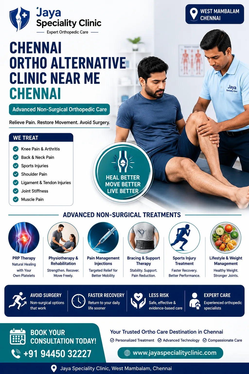 Chennai Ortho Alternative Clinic Near Me Chennai – Non-Surgical Orthopedic Care for Pain Relief & Better Mobility