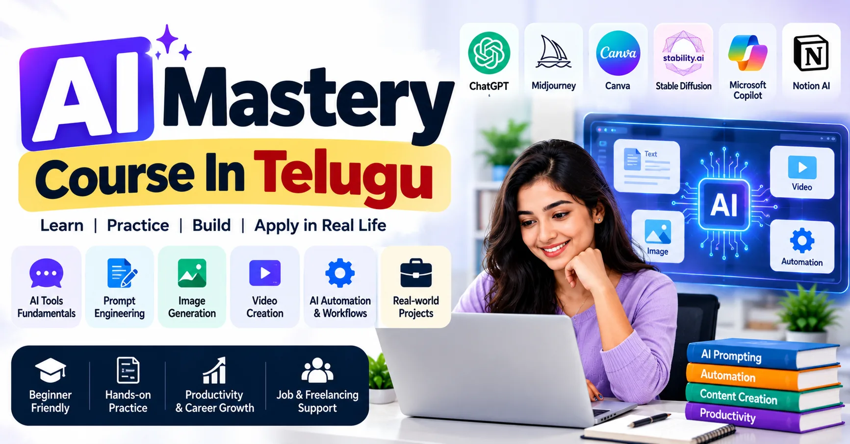 Improve Your Professional Skills Using AI Tools – AI Mastery Course In Telugu