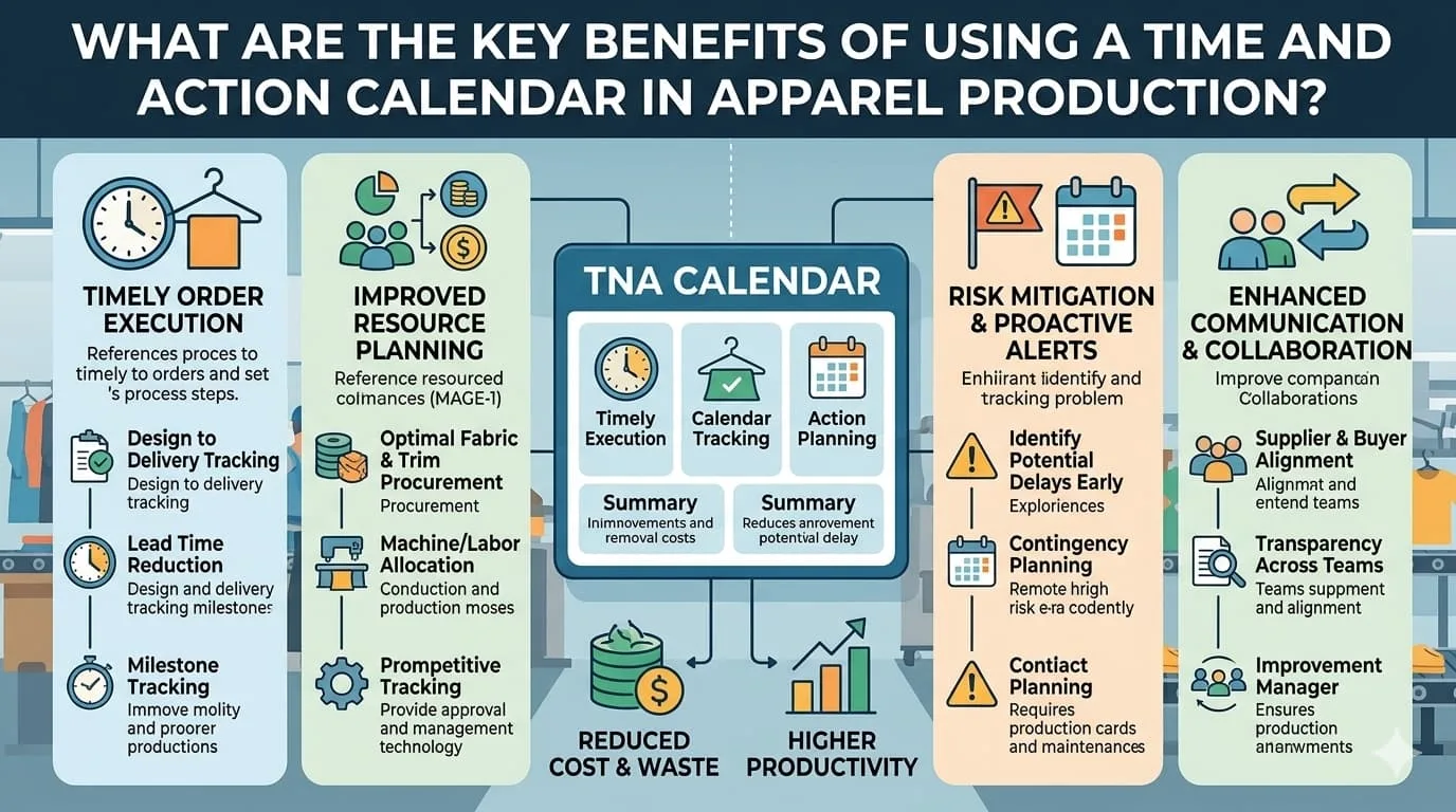 What Are the Key Benefits of Using a Time and Action Calendar in Apparel Production?
