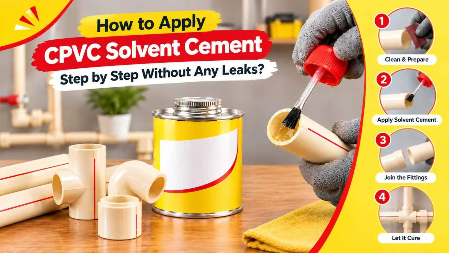 How to Apply CPVC Solvent Cement Step by Step Without Any Leaks?